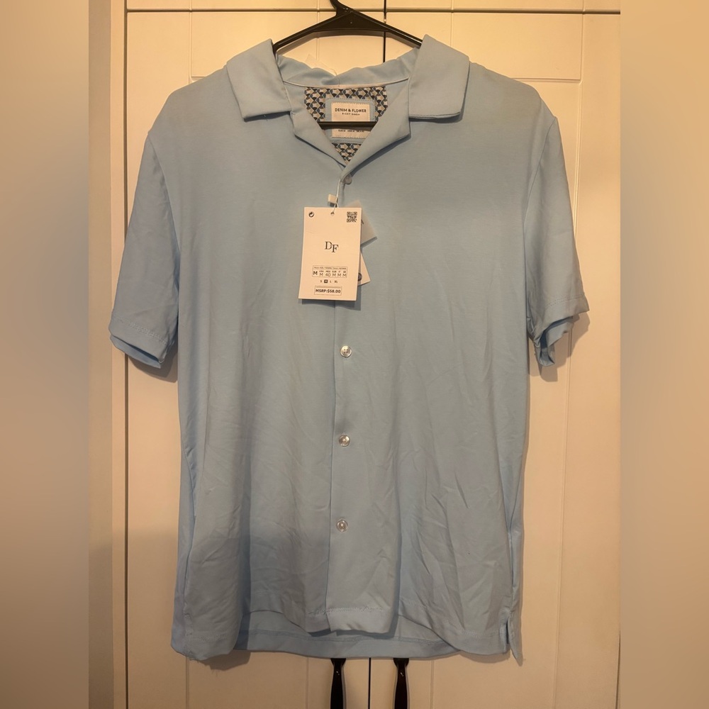 Men's Light Blue Casual Button Down Shirt